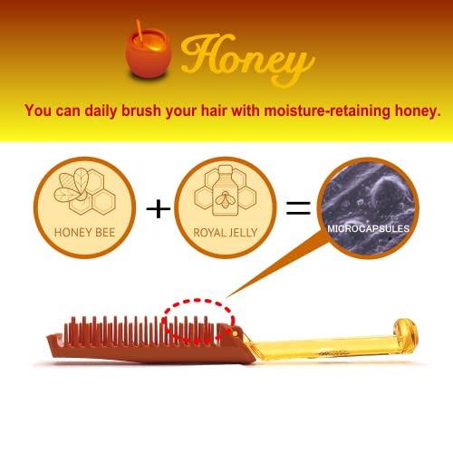 VESS Honey Slim Brush H-550, Сгъваема четка с гребен, Смесено с мед и пчелно млечице молочком-Грижа за четка