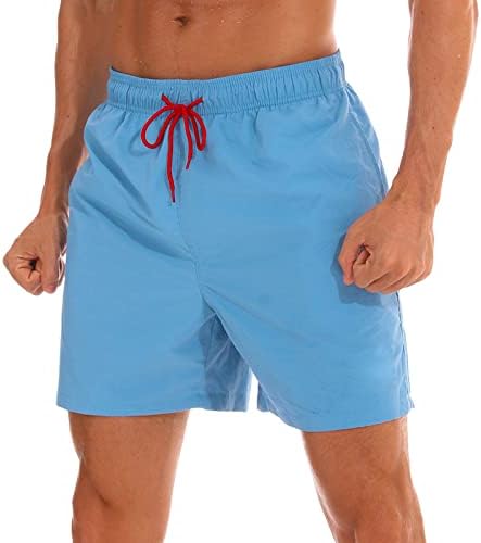 Спортни къси Панталони за Мъже, Обикновена Дишащи Дантелени Непромокаеми Панталони с Четвърт Дължина, Плажни