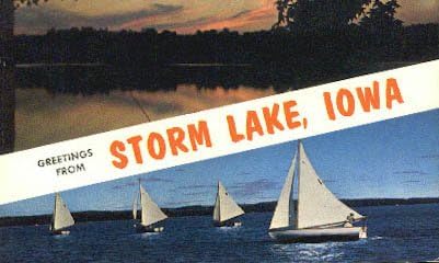 Предупреждение за буря в езерото, Айова Картичка