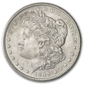 Сребърен долар Морган 1902 година - MS-62