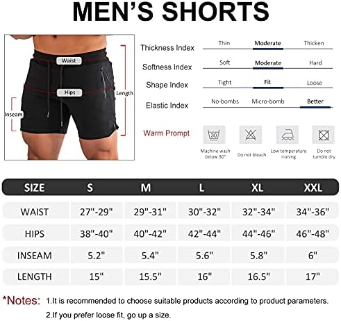 BUXKR Мъжки Спортни Шорти 5 Инча бързо съхнещи Спортни къси Панталони за Мъже, Спортни Шорти за Бягане с Джобове