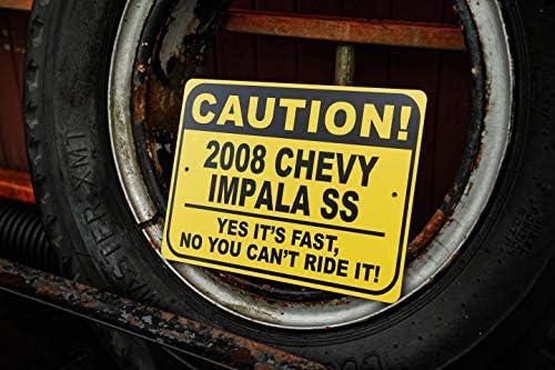 2008 08 Знак Chevy Impala SS Внимателно, Бърза кола, Метален Знак Новост, Декорация за стени на Пещерата на
